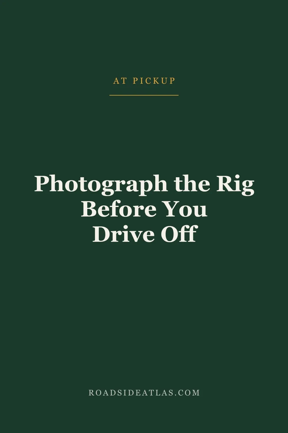 Photograph the RV Before You Drive Off