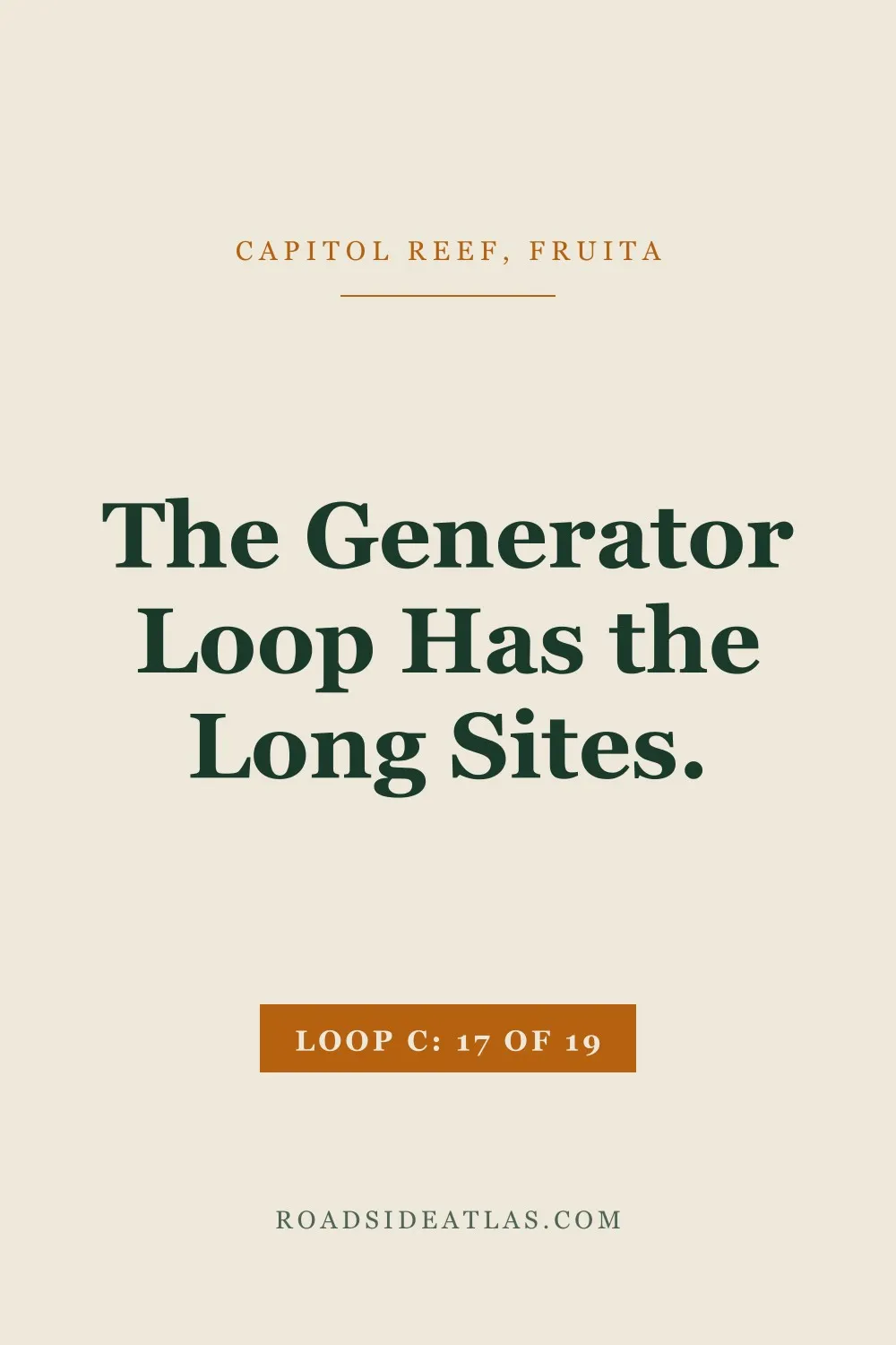 The generator loop has the long sites