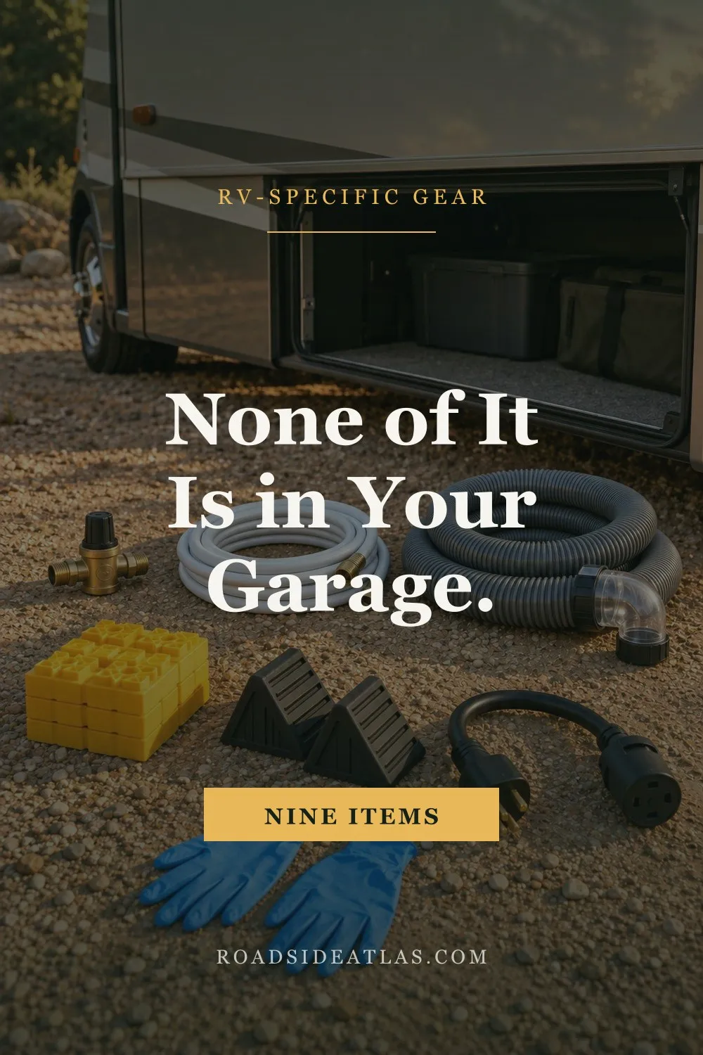 Cream typographic graphic reading: none of it is in your garage